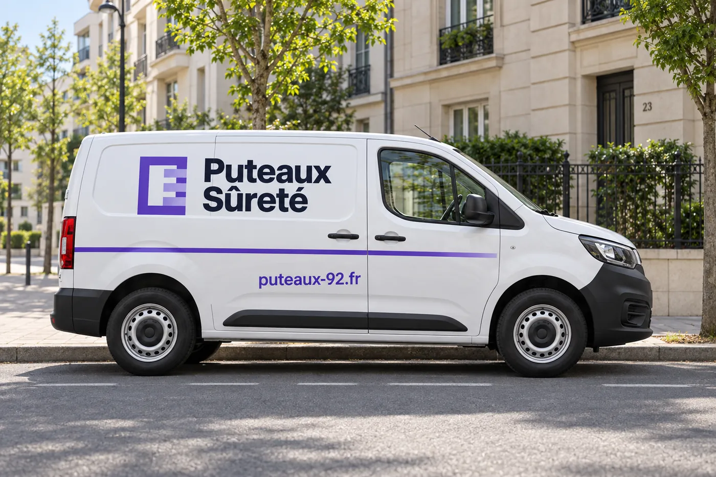 Véhicule Puteaux Sûreté stationné dans une rue résidentielle de Puteaux